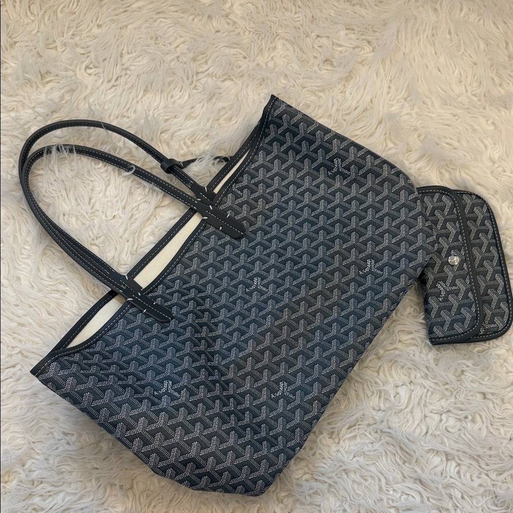 Goyard Black and Gray Tote with Pouch